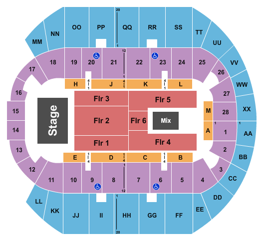 Mississippi Coast Coliseum Endstage 4 Seating Chart
