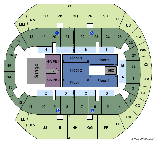 Mississippi Coast Coliseum Lady Antebellum Seating Chart
