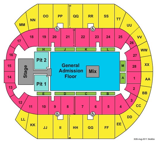 Mississippi Coast Coliseum Zac Brown Seating Chart