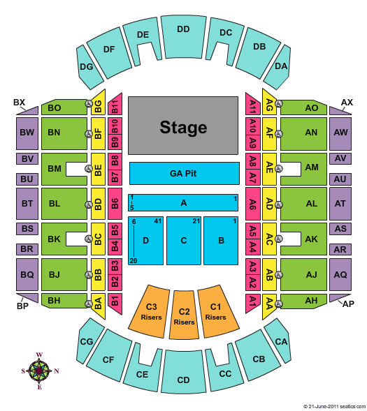 Mississippi Coliseum End Stage GA Seating Chart