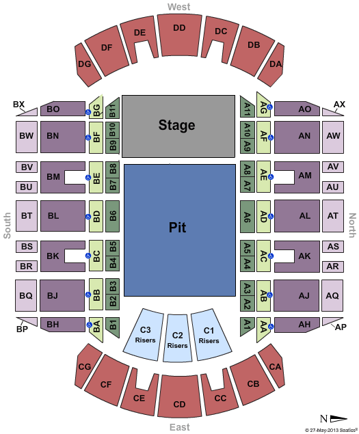 Mississippi Coliseum Endstage Pit Seating Chart