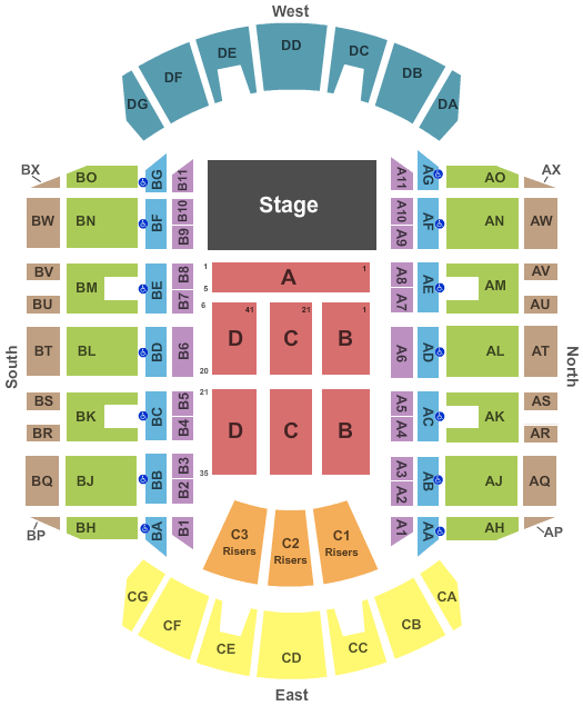 Mississippi Coliseum Endstage 1 Seating Chart