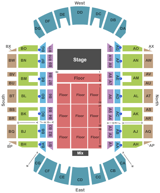 Mississippi Coliseum Endstage 2 Seating Chart