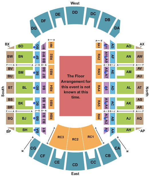 Mississippi Coliseum Generic Floor Seating Chart