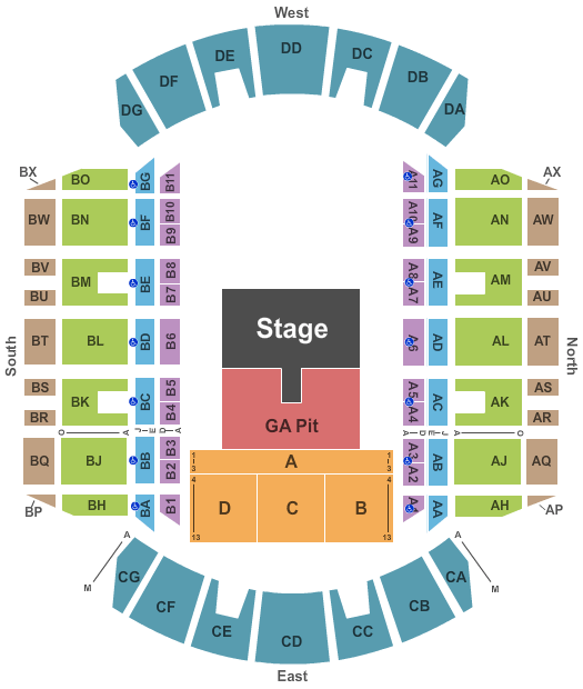 Mississippi Coliseum Lee Brice & Justin Moore Seating Chart
