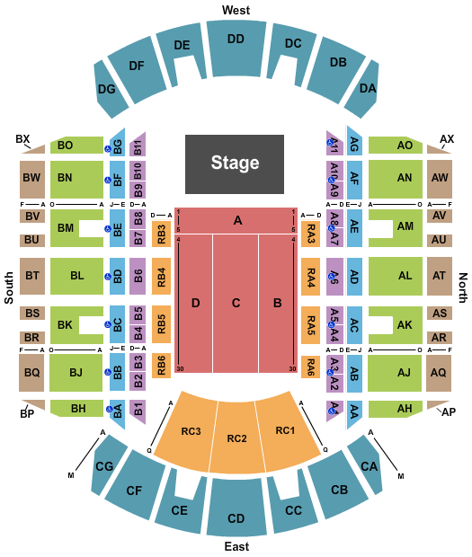 Mississippi Coliseum Millennium Tour Seating Chart