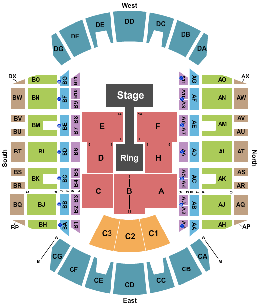 Mississippi Coliseum WWE 3 Seating Chart