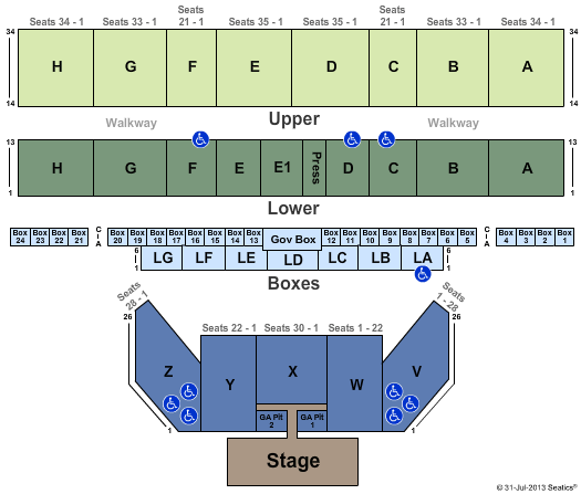 Missouri State Fairground Grandstand - Pit Seating Chart
