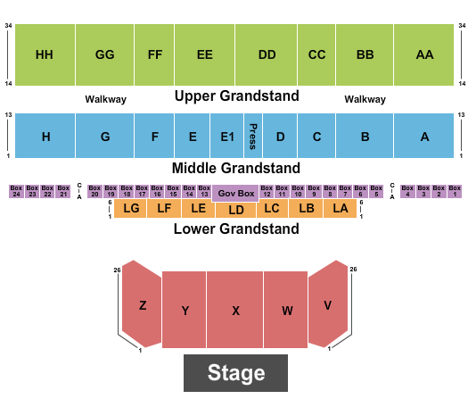 Missouri State Fairground Grandstand 2 Seating Chart