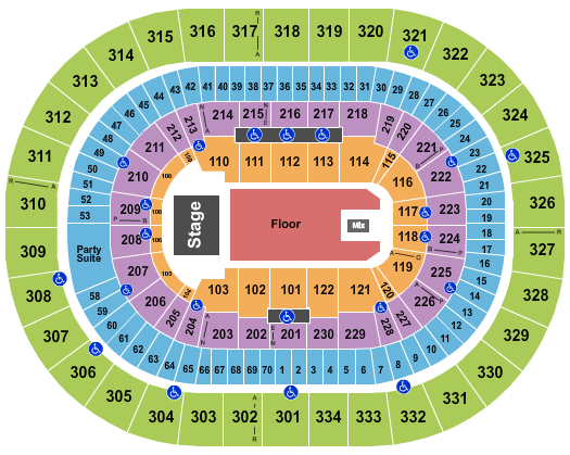 Moda Center at the Rose Quarter Endstage Reserved Floor 2 Seating Chart