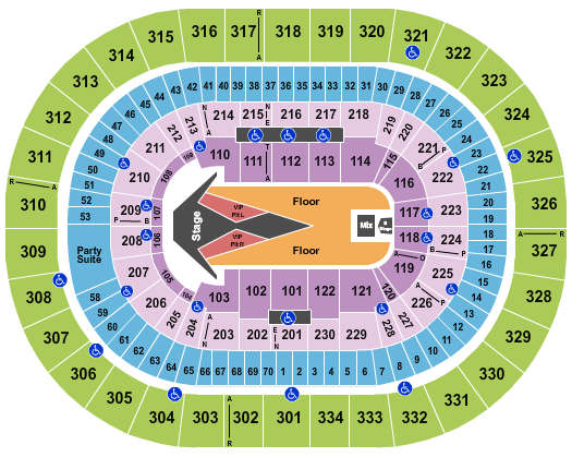 seating chart for Moda Center at the Rose Quarter Carrie Underwood 2 - eventticketscenter.com