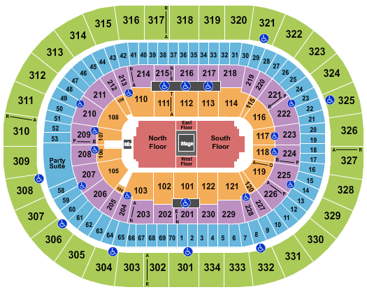 Moda Center at the Rose Quarter Center Stage 2 Seating Chart