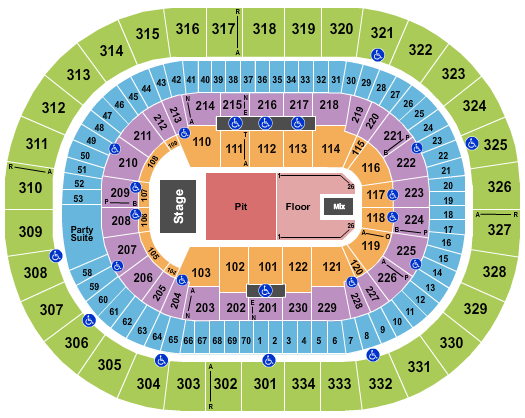Moda Center at the Rose Quarter Endstage GA Pit 2 Seating Chart