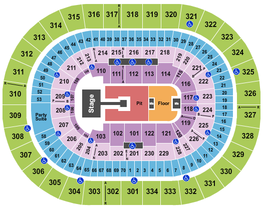Moda Center at the Rose Quarter Endstage Pit Seating Chart