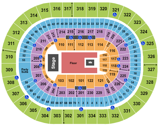Moda Center at the Rose Quarter Endstage Reserved Floor Seating Chart