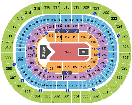 Moda Center at the Rose Quarter Jelly Roll Seating Chart
