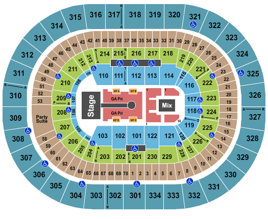 Moda Center at the Rose Quarter The Chainsmokeres Seating Chart