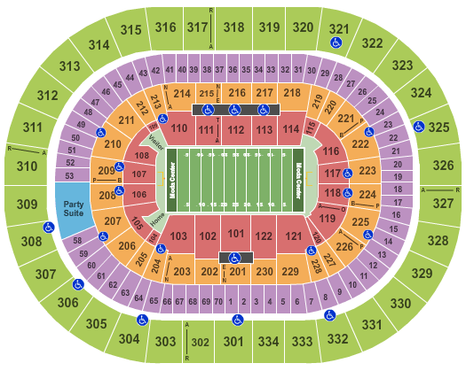 Moda Center at the Rose Quarter Arena Football Seating Chart