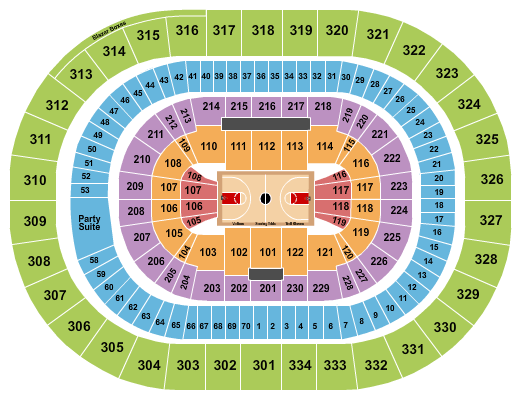seating chart for Moda Center at the Rose Quarter Basketball - eventticketscenter.com
