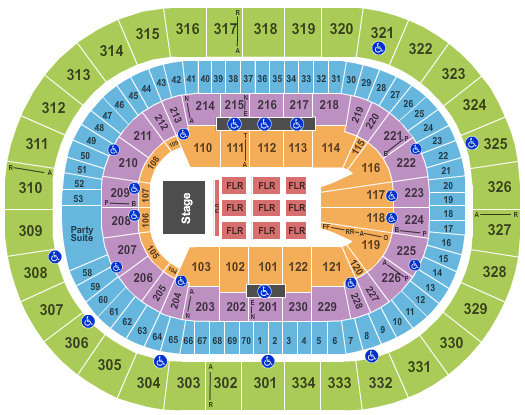 Moda Center at the Rose Quarter End Stage New Seating Chart