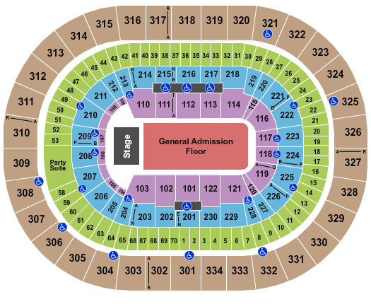 Moda Center at the Rose Quarter Endstage GA Flr 2 Seating Chart