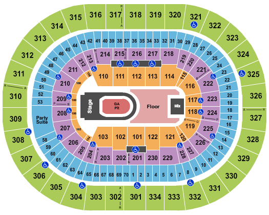 Moda Center at the Rose Quarter Kane Brown Seating Chart