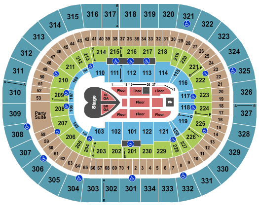 Moda Center at the Rose Quarter Pink Seating Chart