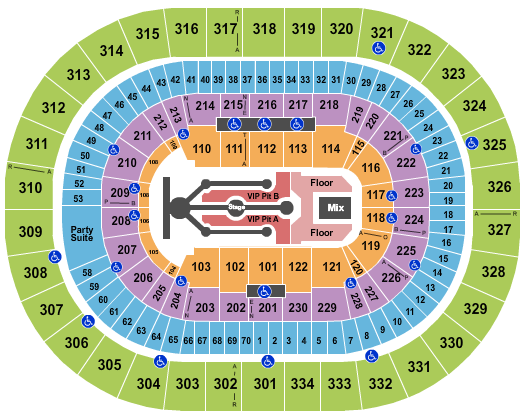 seating chart for Moda Center at the Rose Quarter Post Malone 2 - eventticketscenter.com
