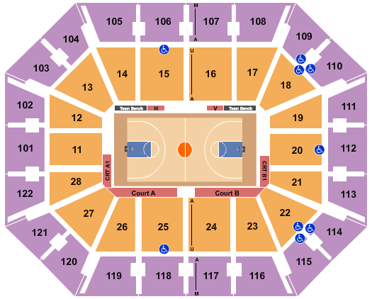 Mohegan Sun Arena - CT Basketball Seating Chart
