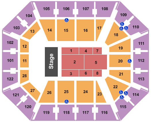 Mohegan Sun Arena - CT End Stage 2 Seating Chart