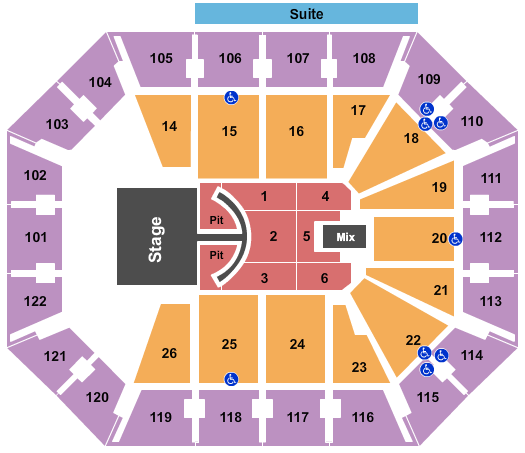 Mohegan Sun Arena - CT Brad Paisley Seating Chart
