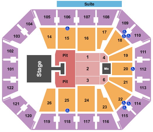 Mohegan Sun Arena - CT Brad Paisley Seating Chart
