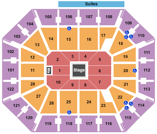 Mohegan Sun Arena - CT Center Stage 2 Seating Chart