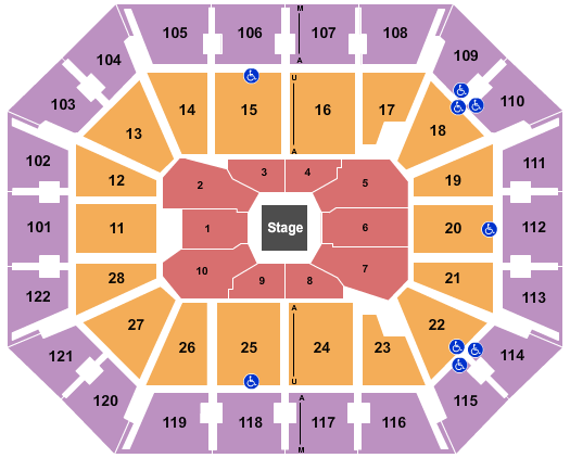 Mohegan Sun Arena - CT Center Stage Seating Chart