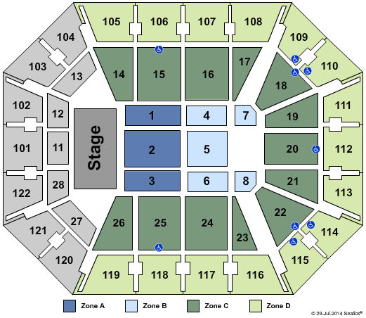 Mohegan Sun Arena - CT Concert No-Pit Int Zone Seating Chart