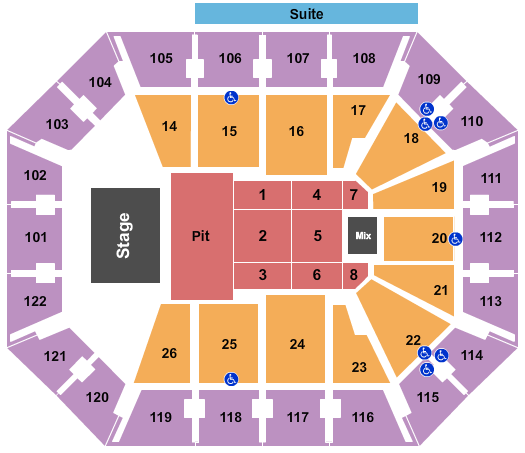 Mohegan Sun Arena - CT Dan & Shay 2 Seating Chart