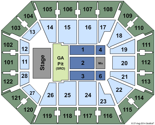 Mohegan Sun Arena - CT Dierks Bentley Seating Chart