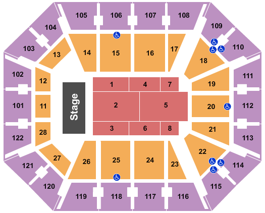 Mohegan Sun Arena - CT End Stage 3 Seating Chart