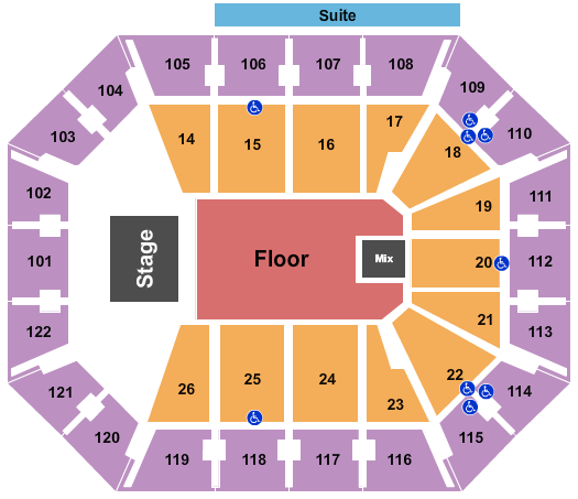 Mohegan Sun Arena - CT Endstage GA Floor 2 Seating Chart