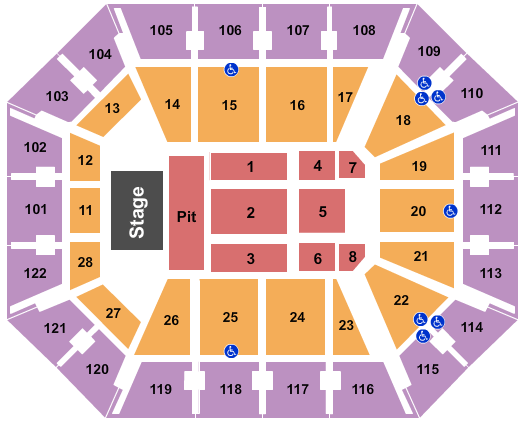 Mohegan Sun Arena - CT Concert GA Pit Seating Chart