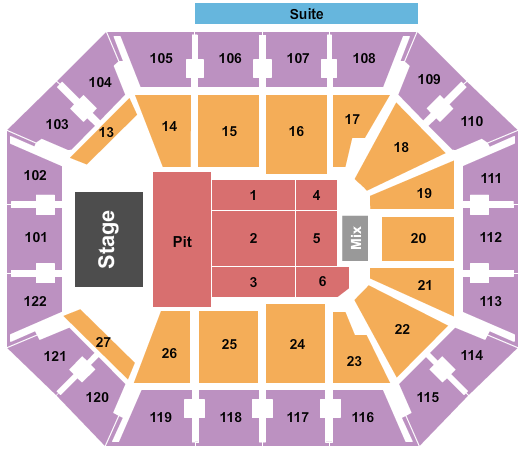Mohegan Sun Arena - CT Endstage GA Pit Seating Chart
