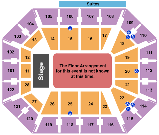 Mohegan Sun Arena - CT Generic Floor Seating Chart