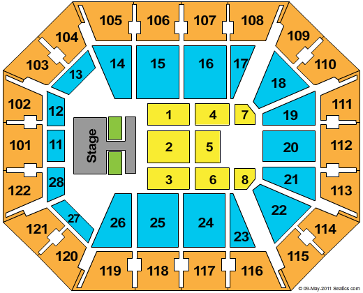 Mohegan Sun Arena - CT Glee Seating Chart