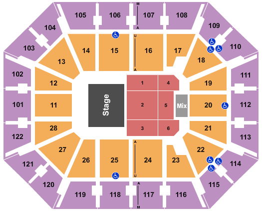 Mohegan Sun Arena - CT Half House 4 Seating Chart