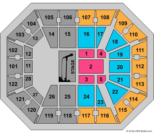 Mohegan Sun Arena - CT Half House Seating Chart