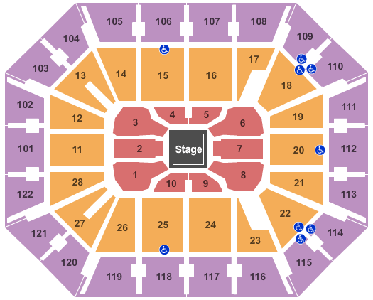 Mohegan Sun Arena - CT Centerstage - In The Round Seating Chart
