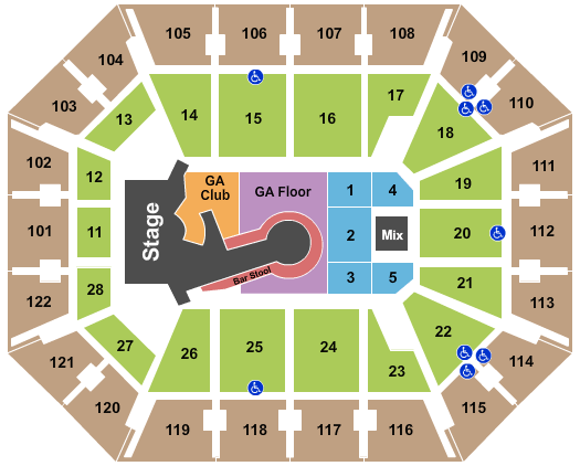 Mohegan Sun Arena - CT Kelly Clarkson Seating Chart