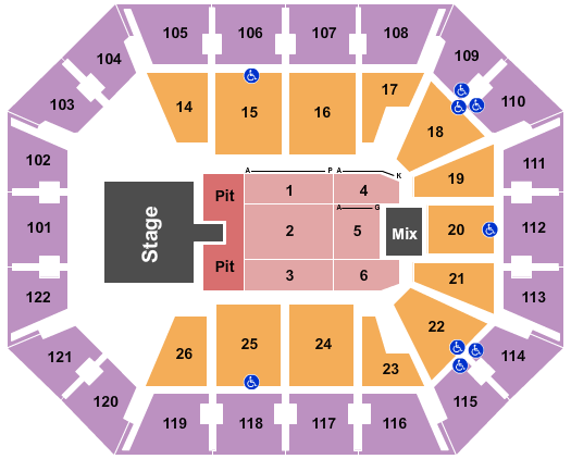 Mohegan Sun Arena - CT Lady Antebellum Seating Chart