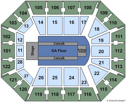 Mohegan Sun Arena - CT Lady GaGa Seating Chart