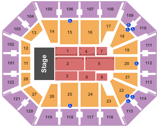 Mohegan Sun Arena - CT Neil Diamond Seating Chart